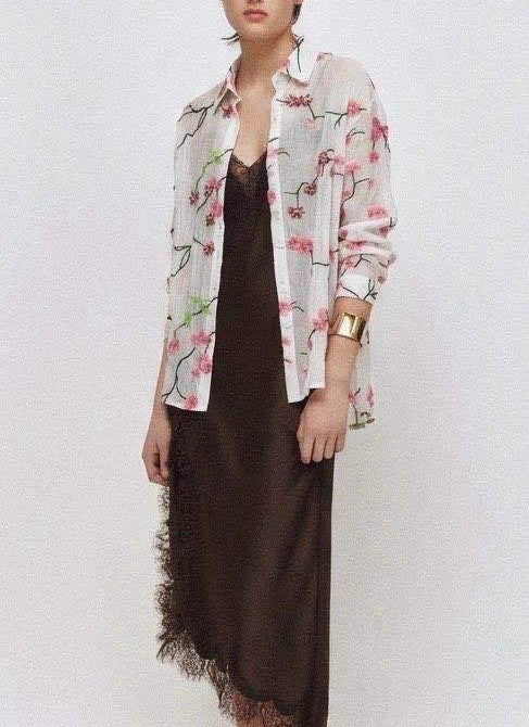 Camicia "Crystal Bloom" in Misto Seta