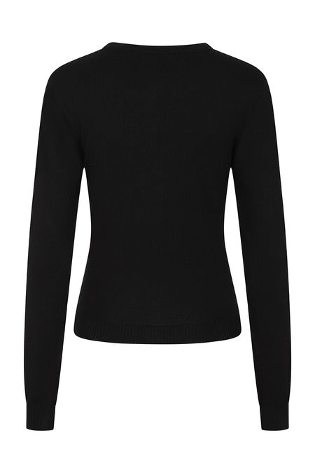 Cardigan Woodland Mushroom nero ricamato