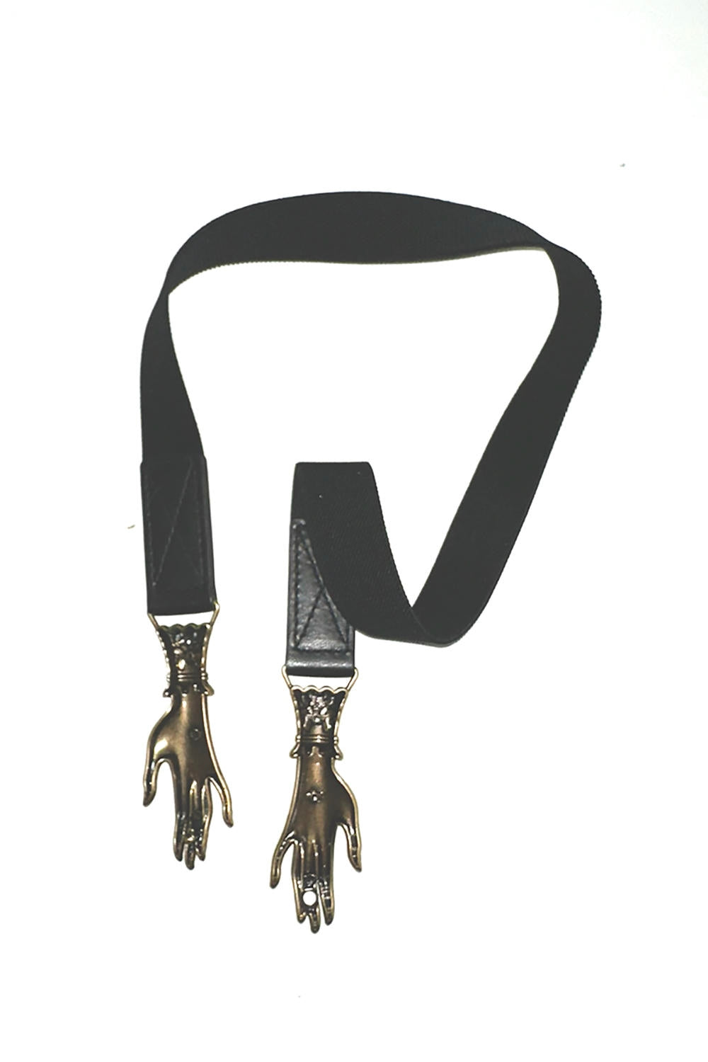 Cintura vintage Gilded Embrace nera con mani dorate