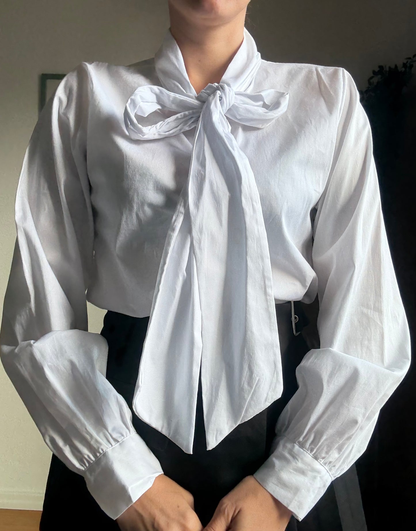 Camicetta Ribbon con fiocco bianca