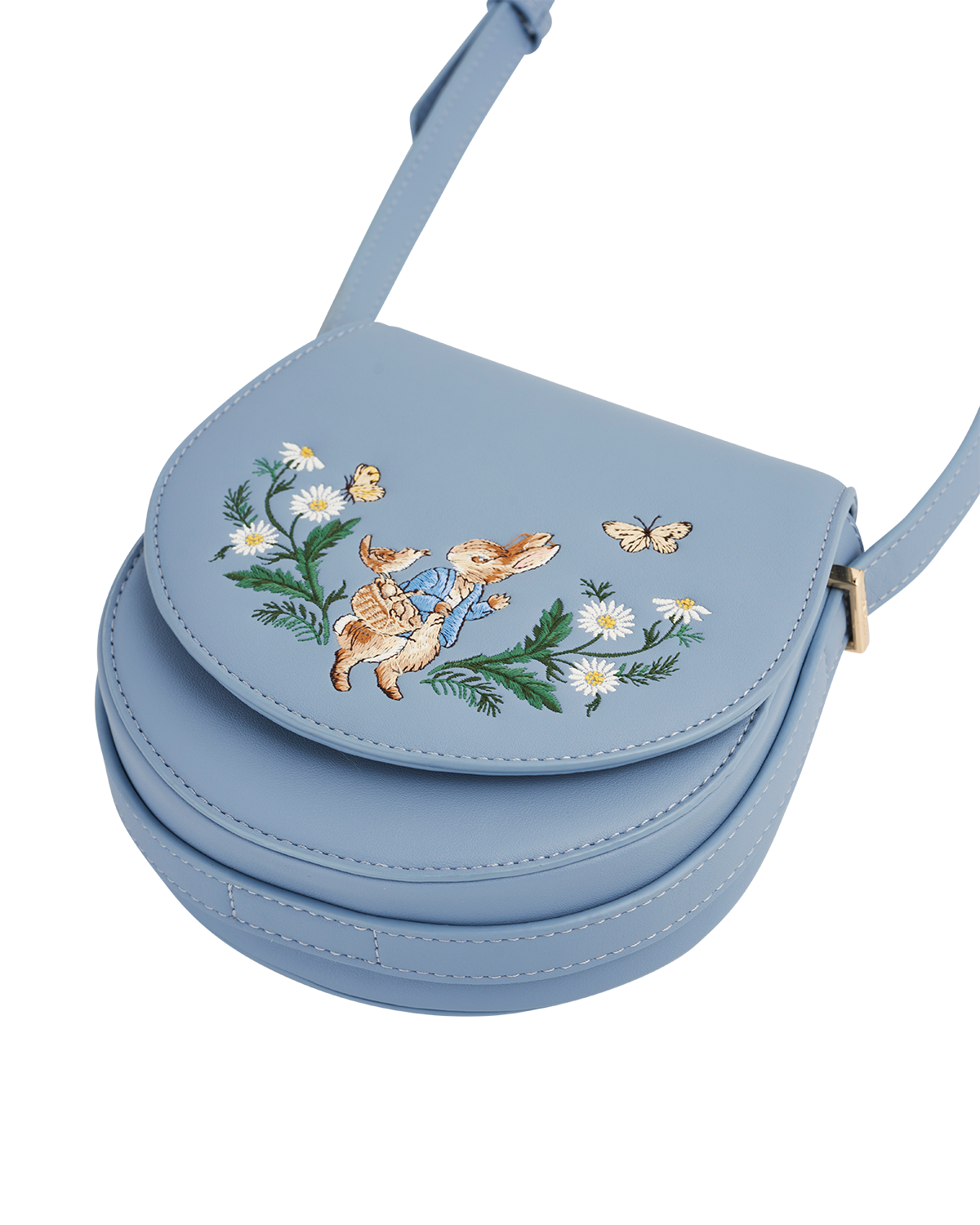 Fable England x Peter Rabbit Borsa a sella blu ricamata