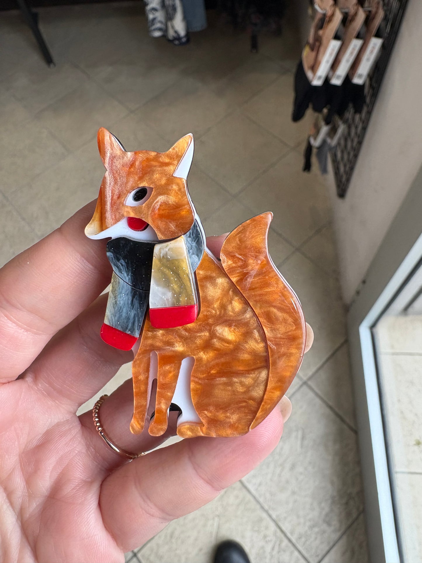 Spilla retrò vintage style Volpe Sciarpa