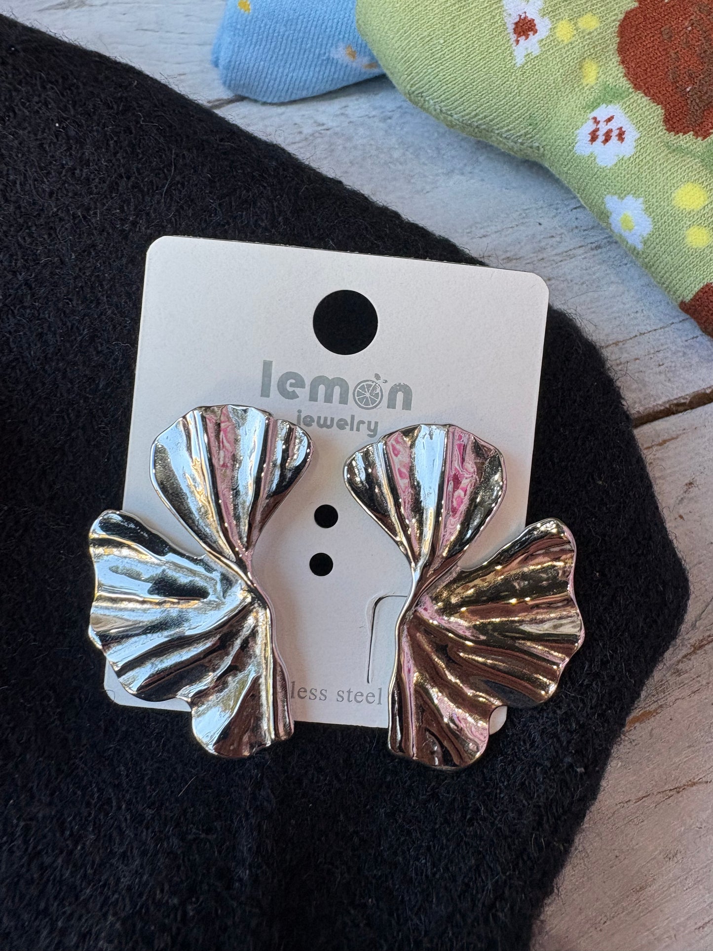 Orecchini petalo fiore in acciaio inossidabile - Oro e Argento