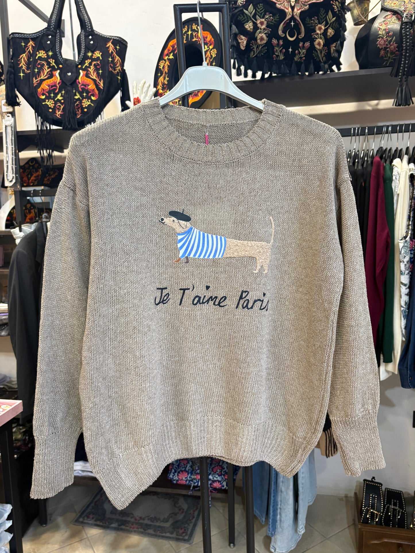 Maglioncino Bassotto "Je t'aime Paris" in cotone - Vari colori