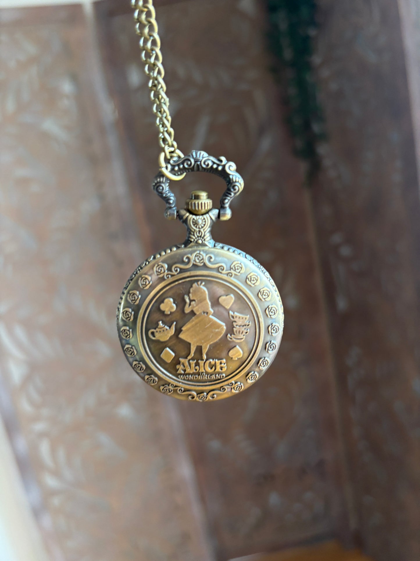 Collana Orologio da Taschino Retrò Alice in Wonderland