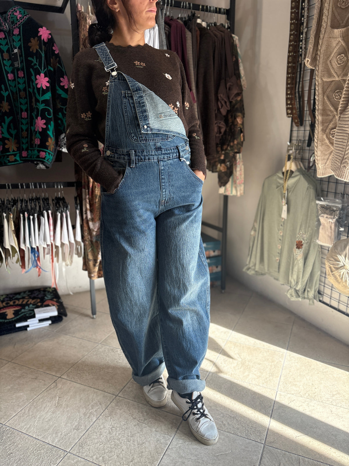 Salopette Balloon in Denim di Cotone