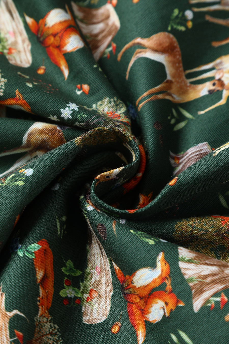 Penelope Dark Green: Abito Chemisier Woodland