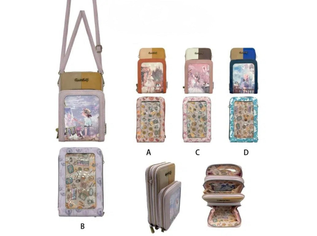 Borsetta portacellulare a tre tasche Dreamy Girls in 4 fantasie