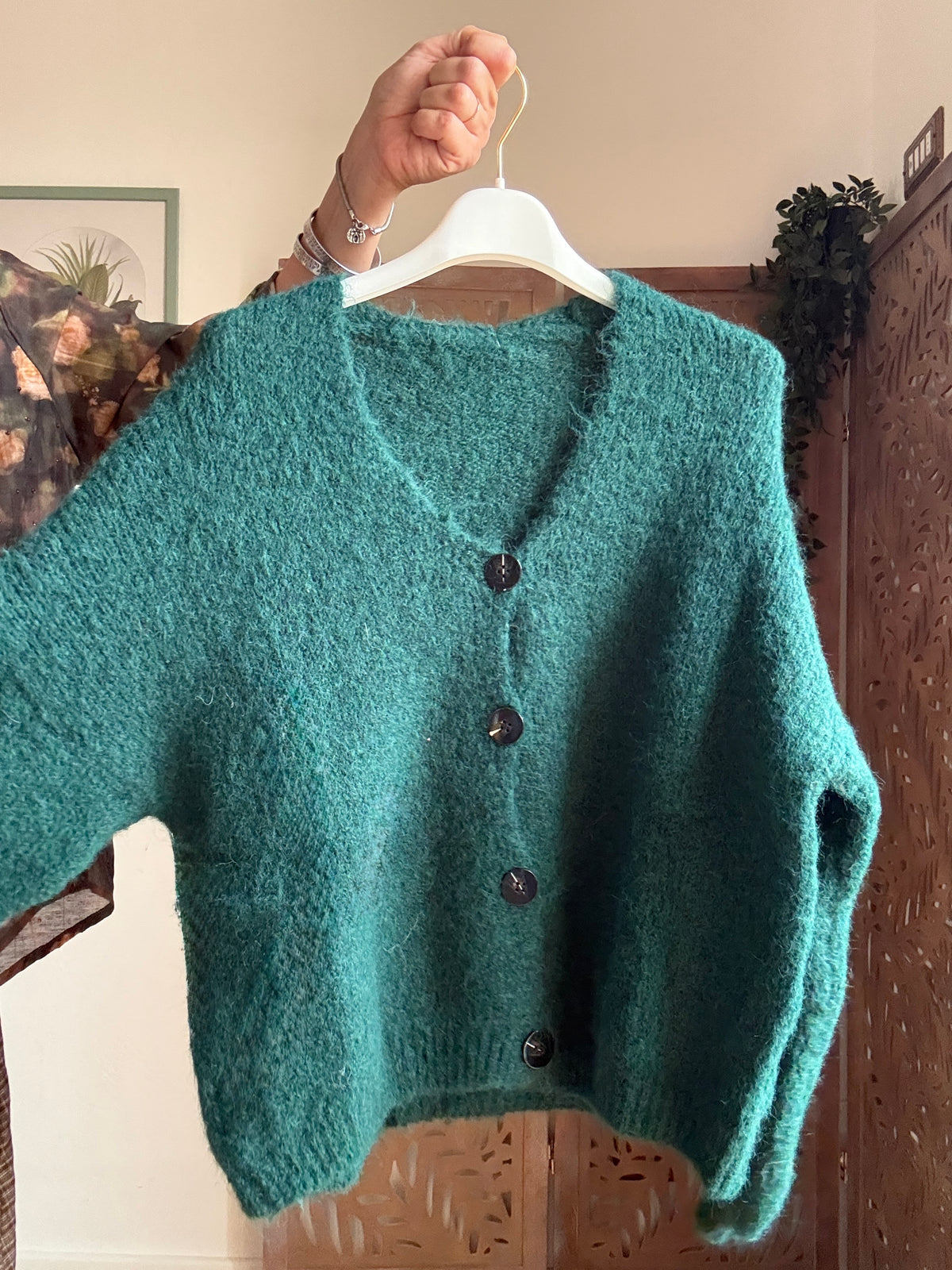 Cardigan donna oversize Rebecca in maglia soffice con scollo a V - In 10 Colori