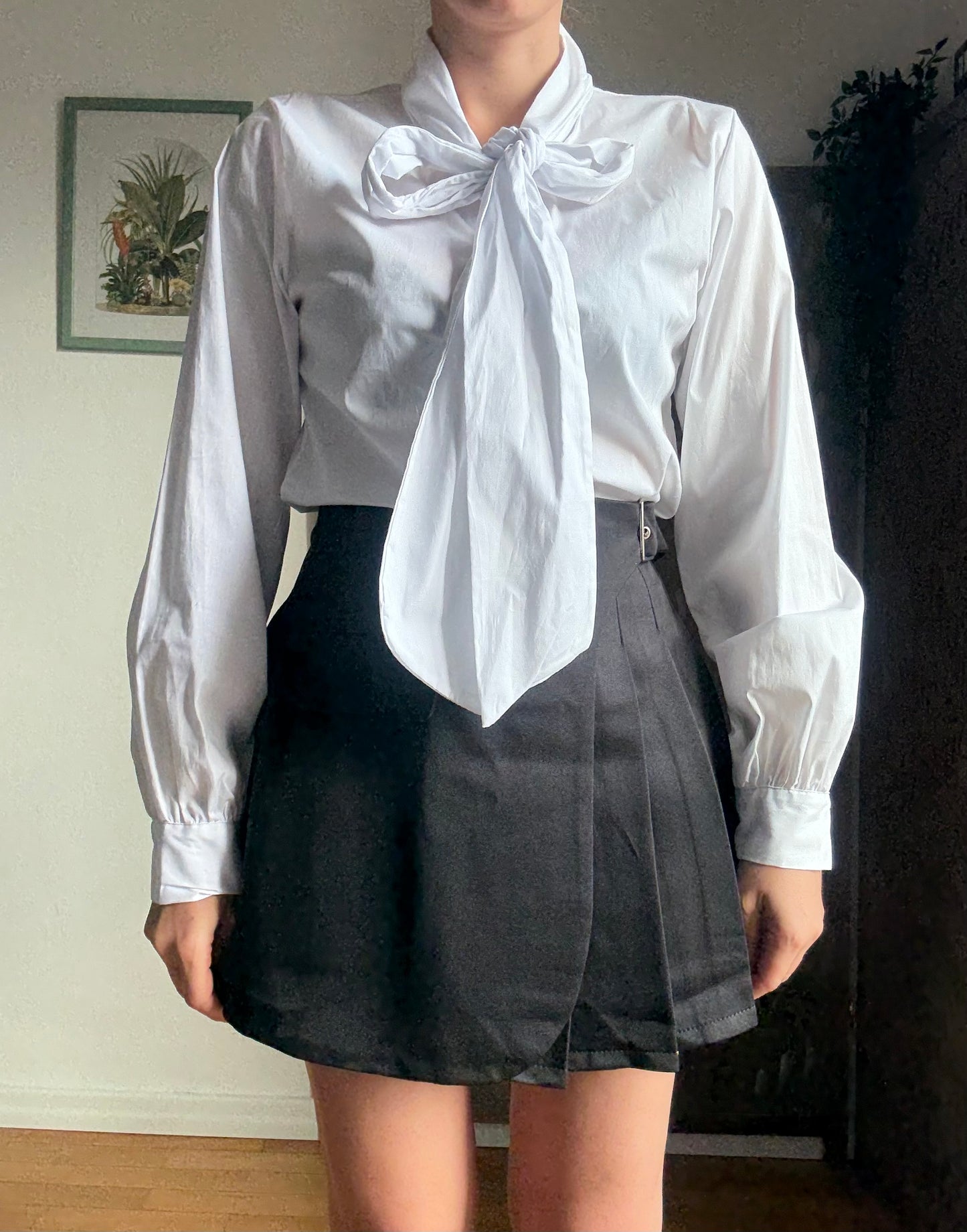 Camicetta Ribbon con fiocco bianca