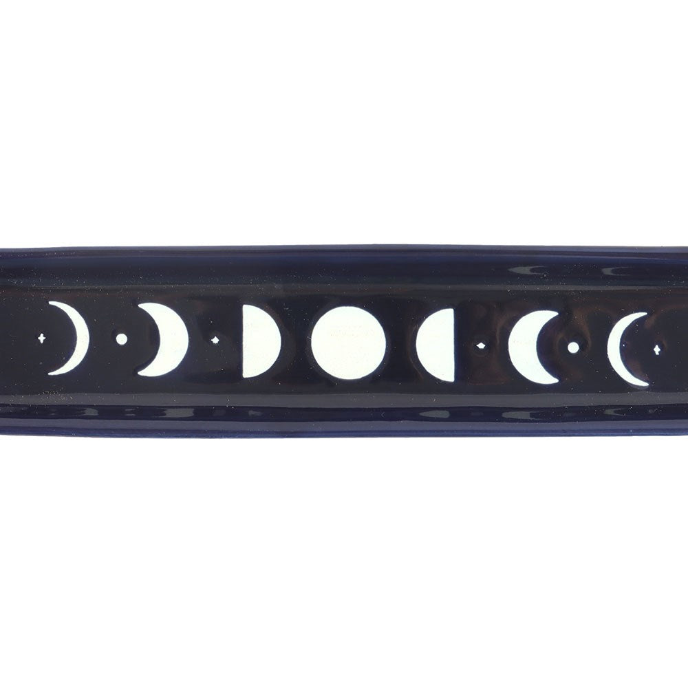 PREORDINE (In arrivo dal 3 agosto) Porta Incenso in Ceramica "Blue Moon" con Fasi Lunari
