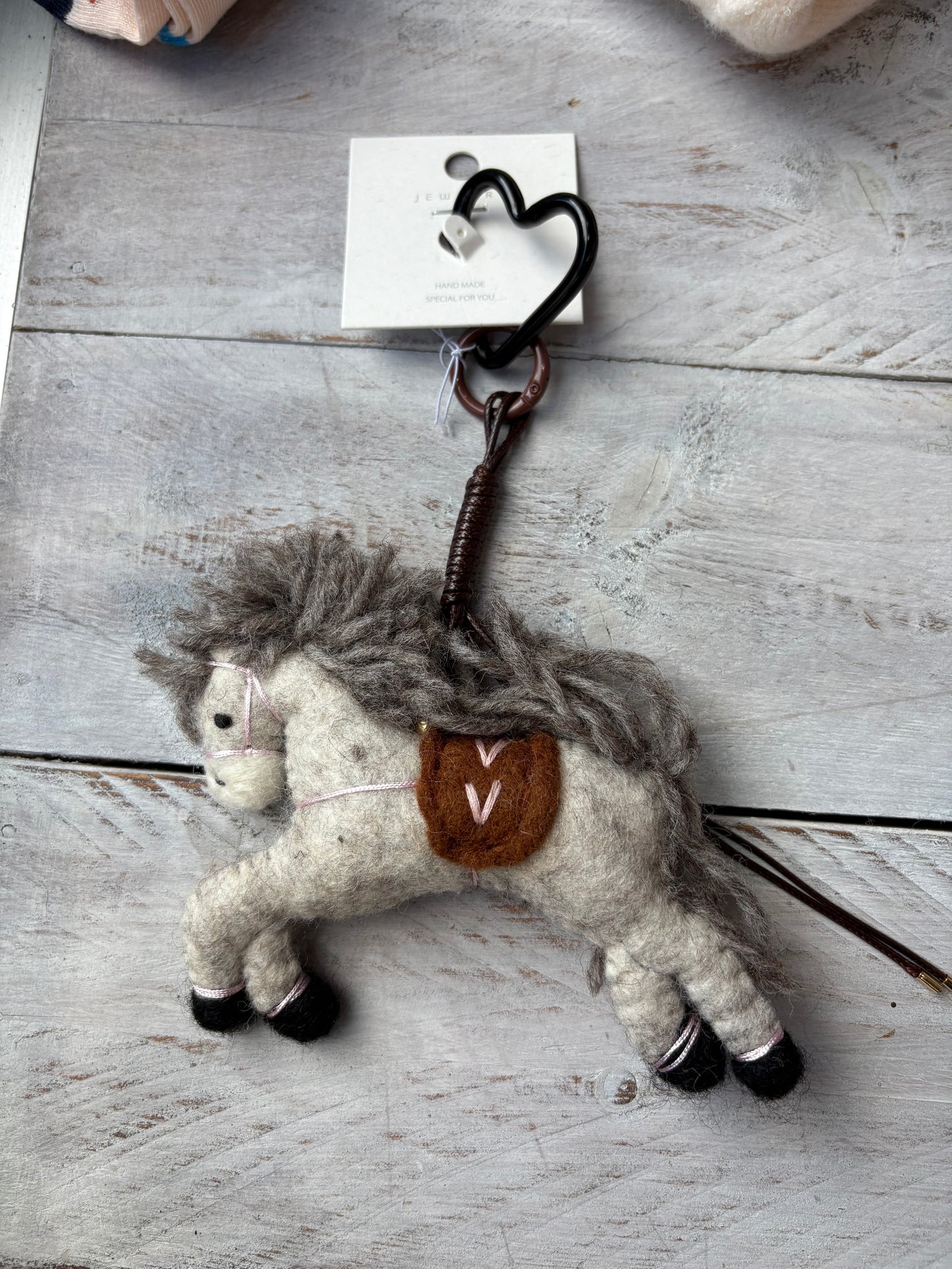 Charms da borsa animali in feltro cotone e cachemire