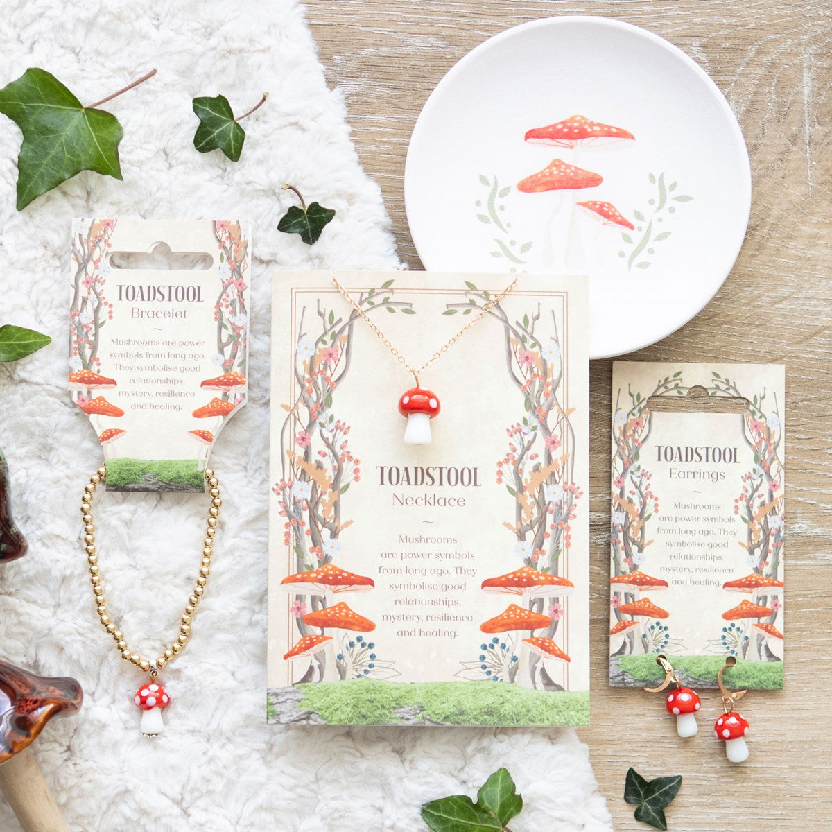 PREORDINE (In arrivo dal 3 agosto) Piattino Portaoggetti Round Mushroom – Svuotatasche in Ceramica con Funghi