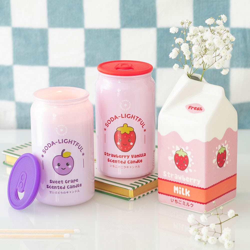 Vaso da fiori cartone di latte alla fragola