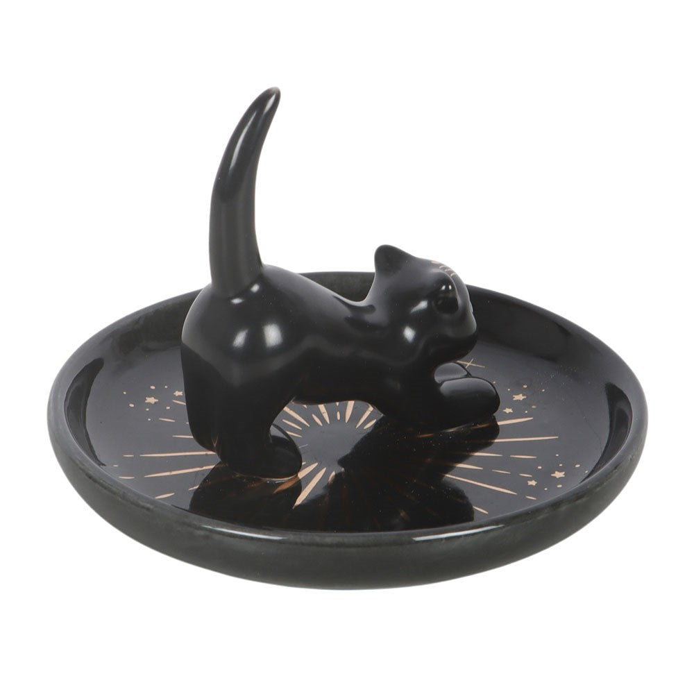 PREORDINE (In arrivo dal 3 agosto) Piattino Portaoggetti Black Cat Magick – Svuotatasche in Ceramica con Gatto 3D