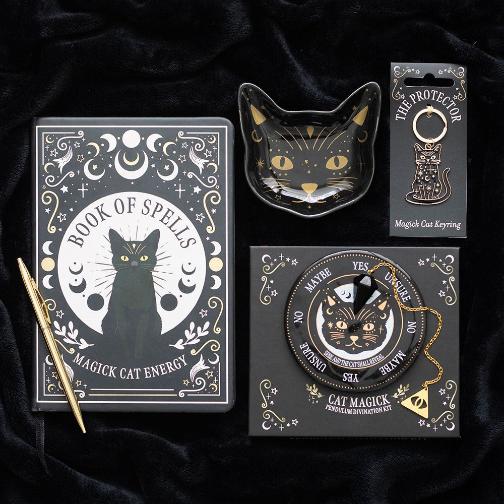 Libro degli Incantesimi – Taccuino A5 con Penna "Black Cat Magick"