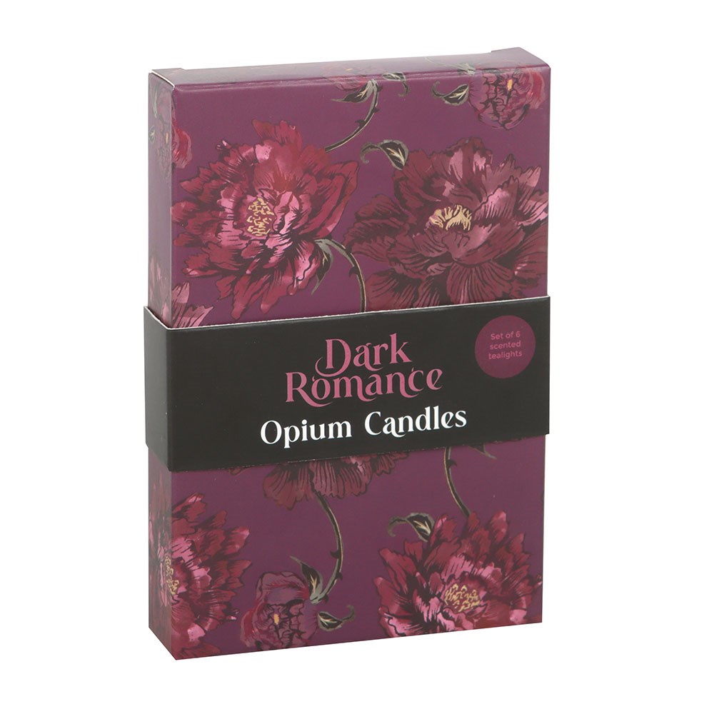 Set di 6 candele tealight profumate all'oppio – Dark Romance