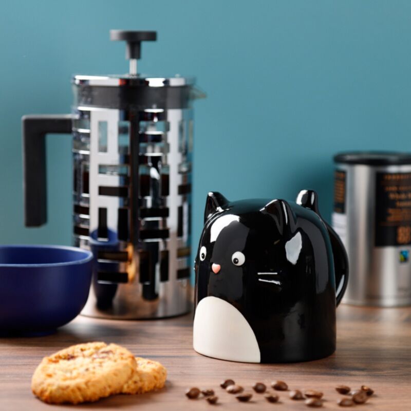 Tazza Sottosopra in Ceramica - Gatto Nero - Feline Fine