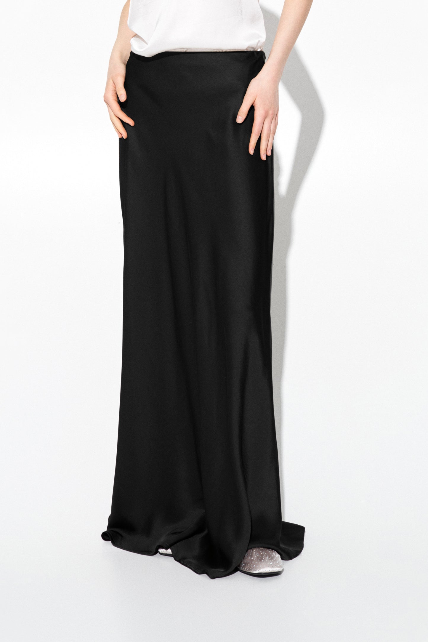 Gonna lunga Lumina satinata in 2 colori