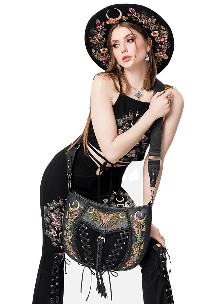 Borsa a Tracolla Ricamata Wild Incantation