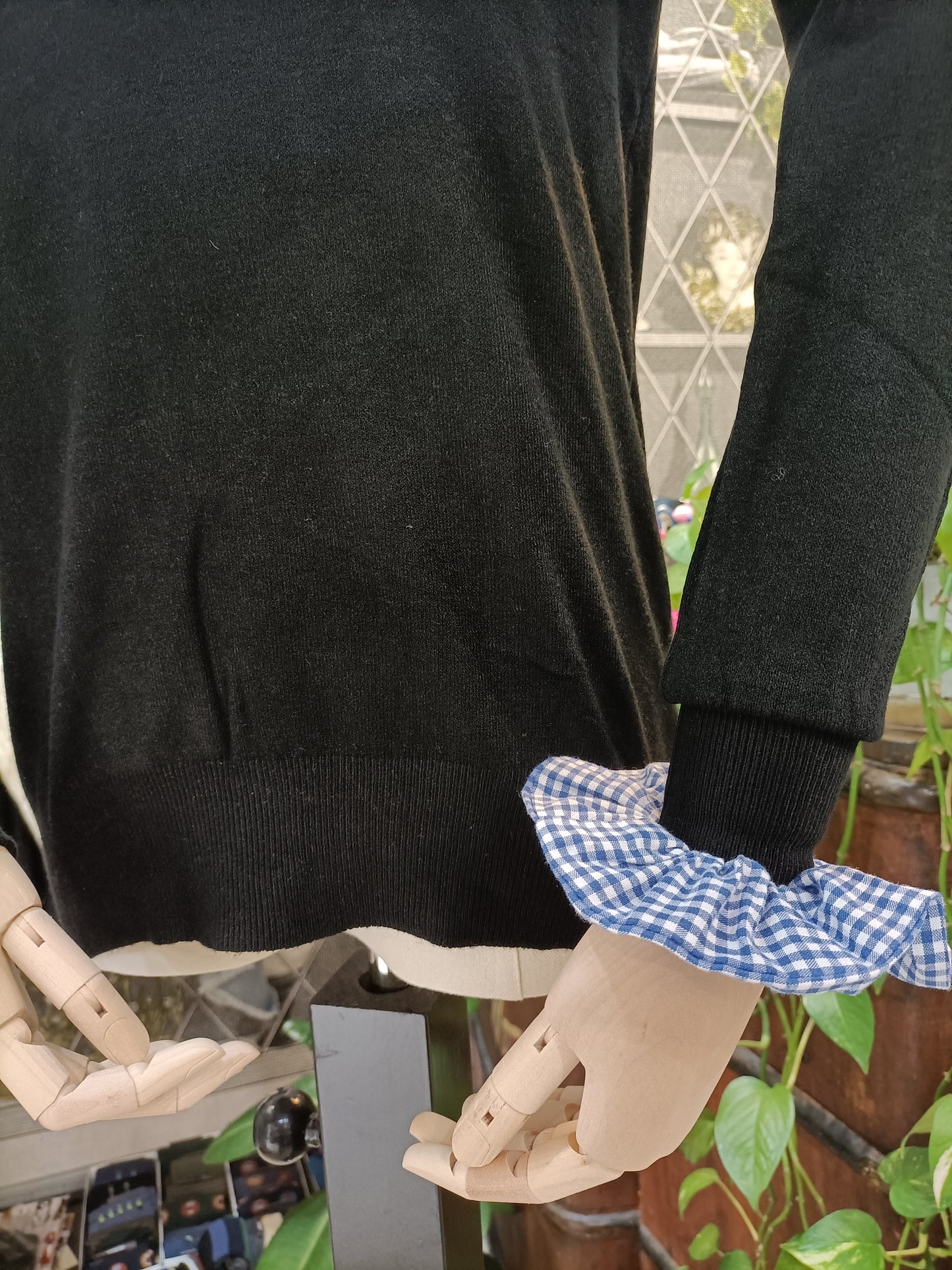 Colletto in cotone handmade con scrunchie abbinato