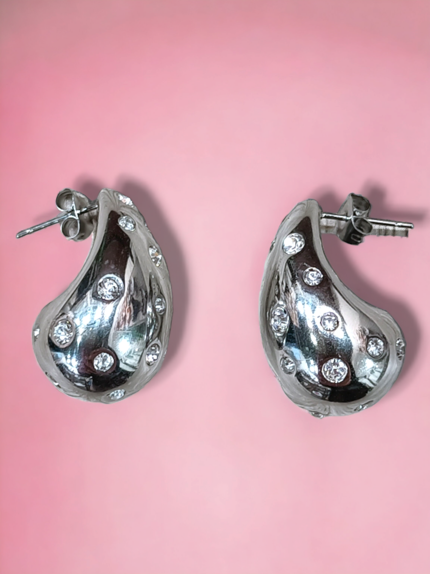 Orecchini drop con zirconi