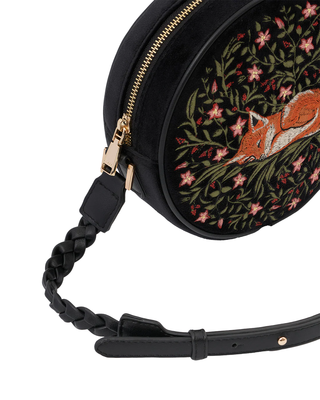 Borsa rotonda Ricamata Fable England Sleepy Fox