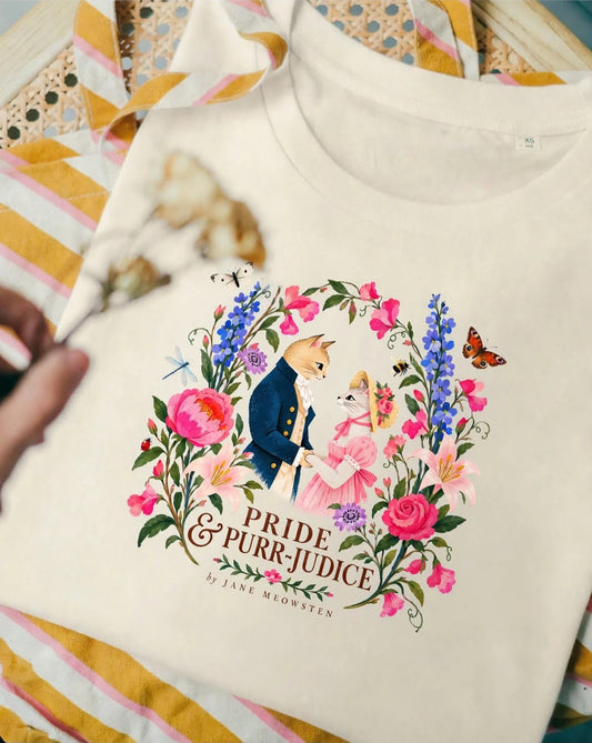 T-shirt Donna "Pride & Purr-Judice" (Jane Meowsten)