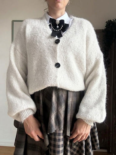 Cardigan donna oversize Rebecca in maglia soffice con scollo a V - In 10 Colori