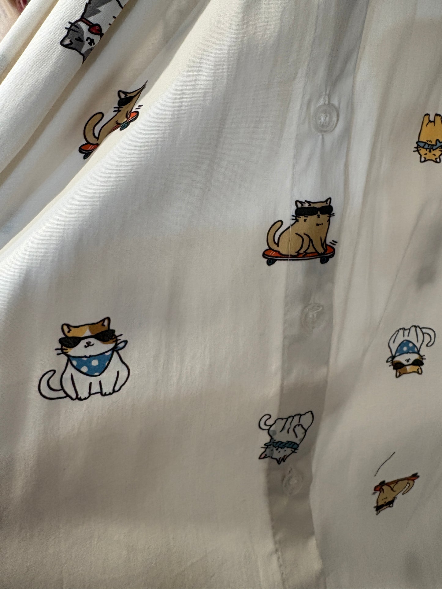 Abito Chemisier Lungo in Cotone con Cintura - in 7 Fantasie