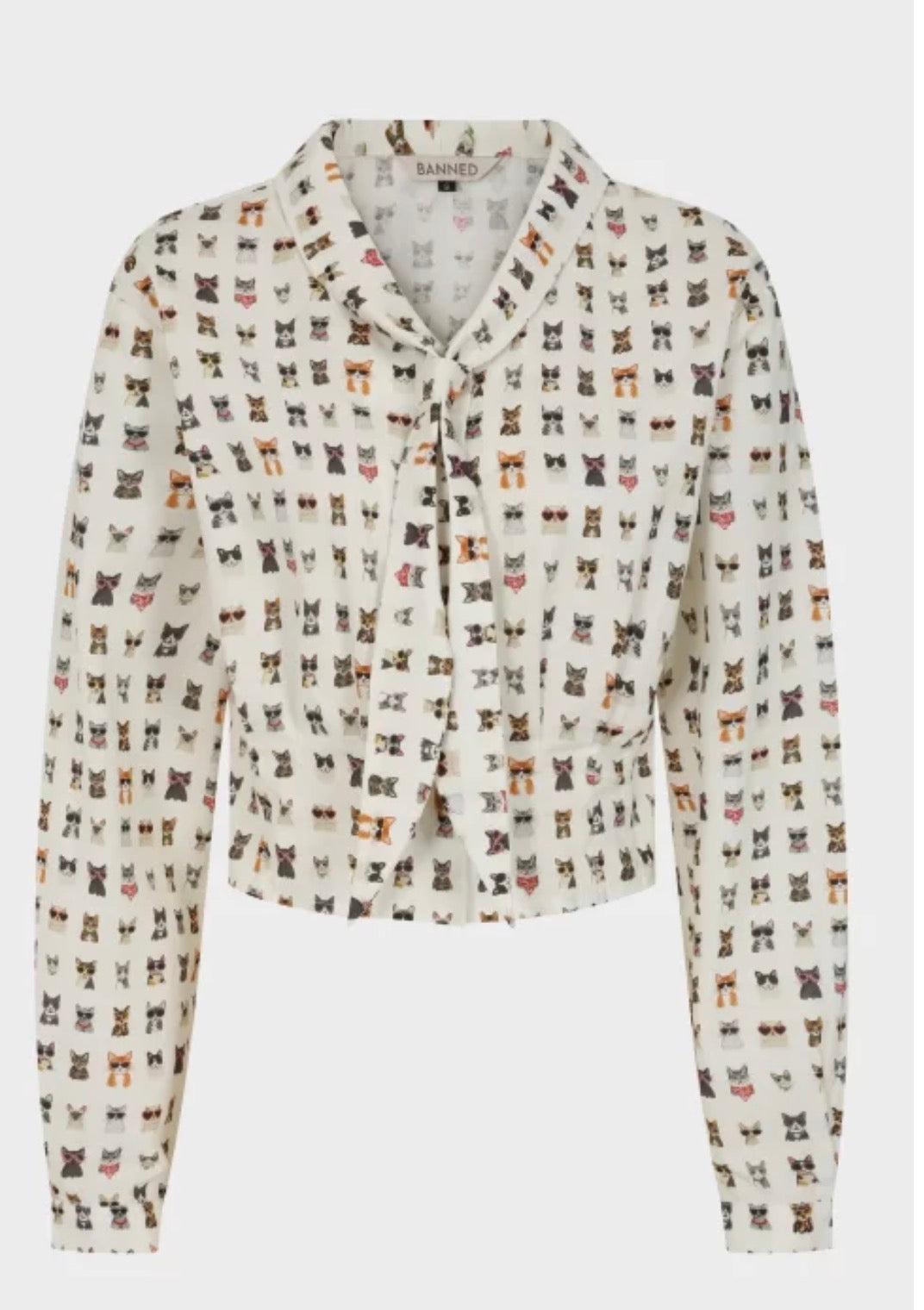 Camicetta Retrò in Cotone Cherry Cool Cat – Banned Apparel