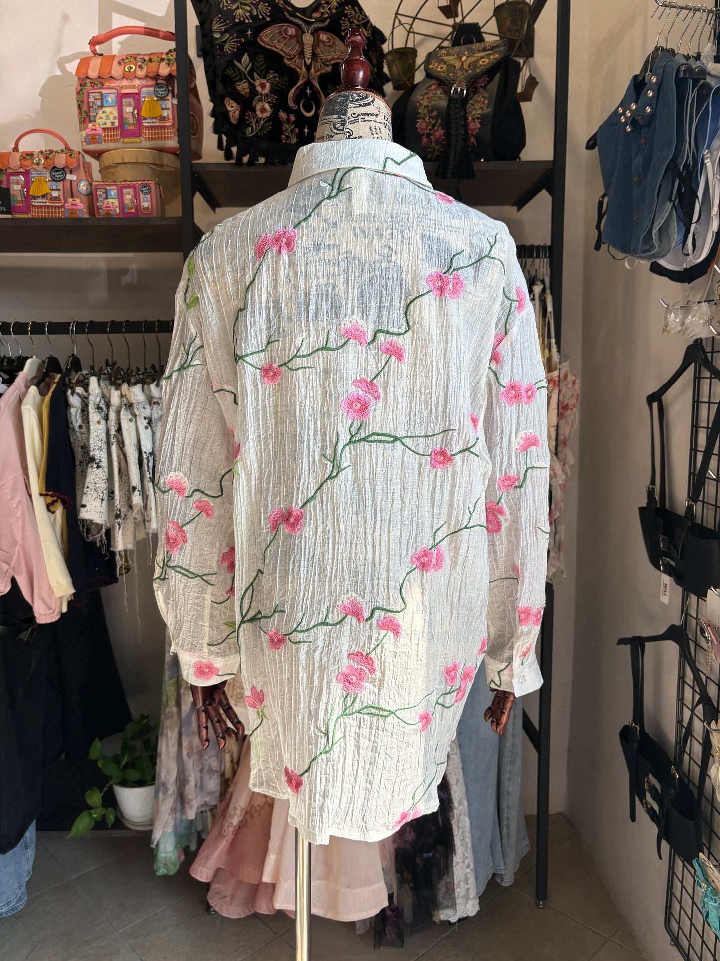 Camicia "Crystal Bloom" in Misto Seta