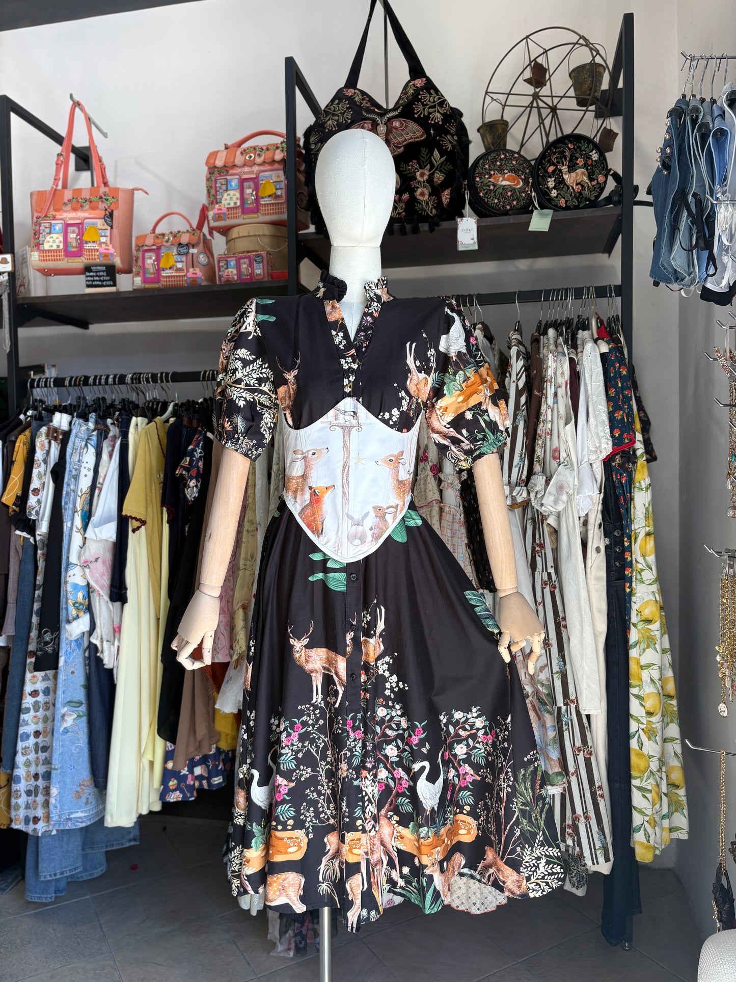 Corsetto Sartoriale Sottoseno  "Forest Friends" – Pezzo Unico