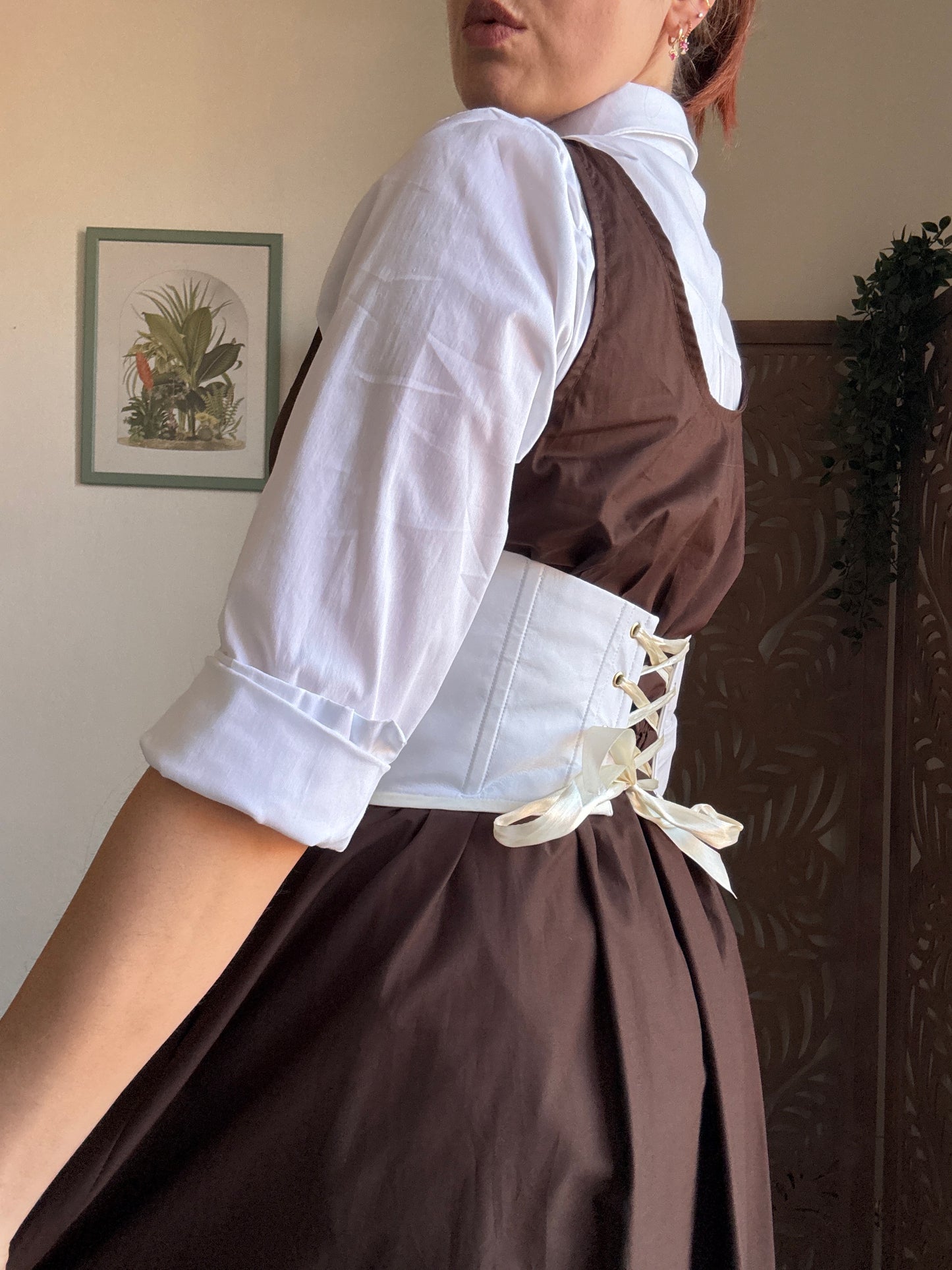Bustino a Corsetto sottoseno Artigianale “The Enchanted Forest” - Riccio