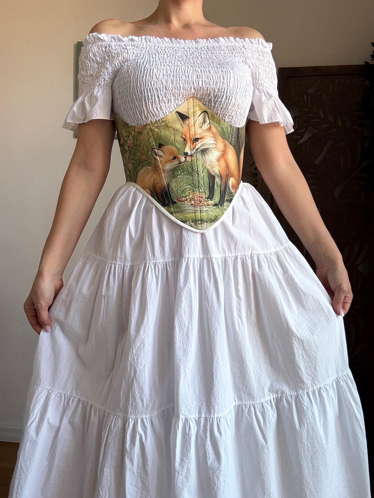 Bustino a Corsetto sottoseno Artigianale “The Enchanted Forest” - Fox Hollow