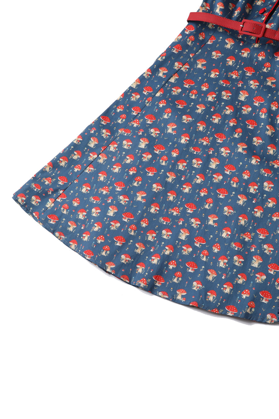 Penelope Rockabilly: Abito Chemisier Navy Blue con Funghi