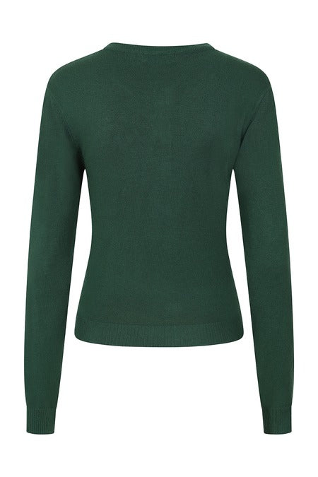 Cardigan Woodland Mushroom verde ricamato