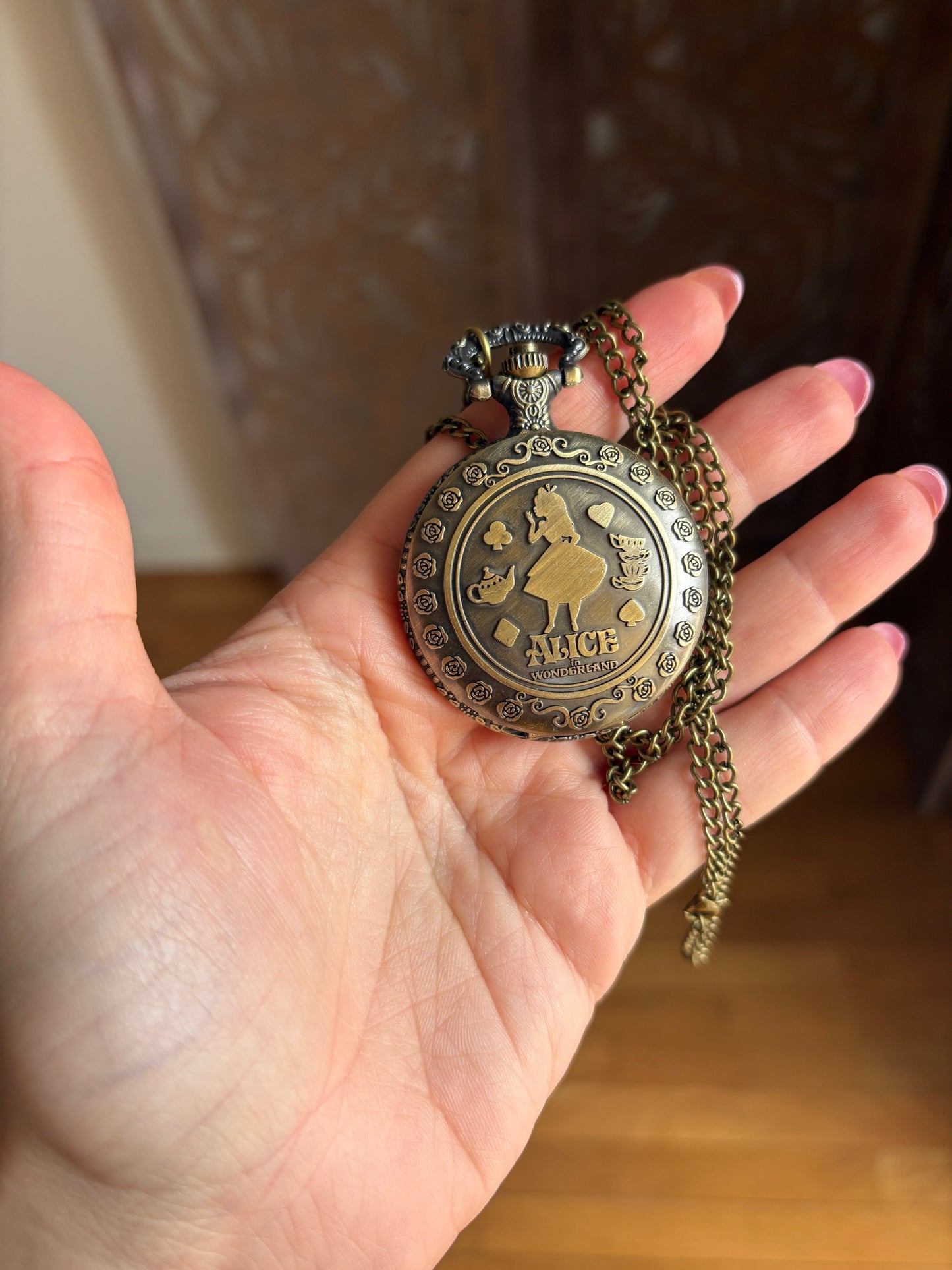 Collana Orologio da Taschino Retrò Alice in Wonderland