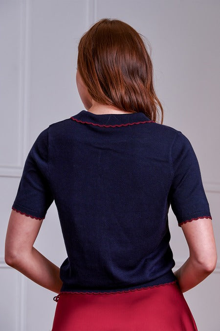 Cardigan Penny Flower Blu Navy