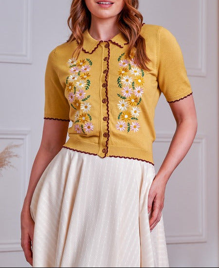 Cardigan Penny Flower Giallo
