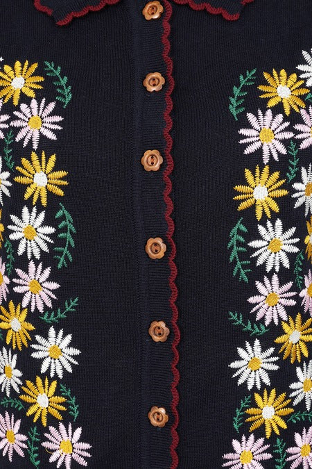 Cardigan Penny Flower Blu Navy