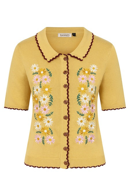 Cardigan Penny Flower Giallo