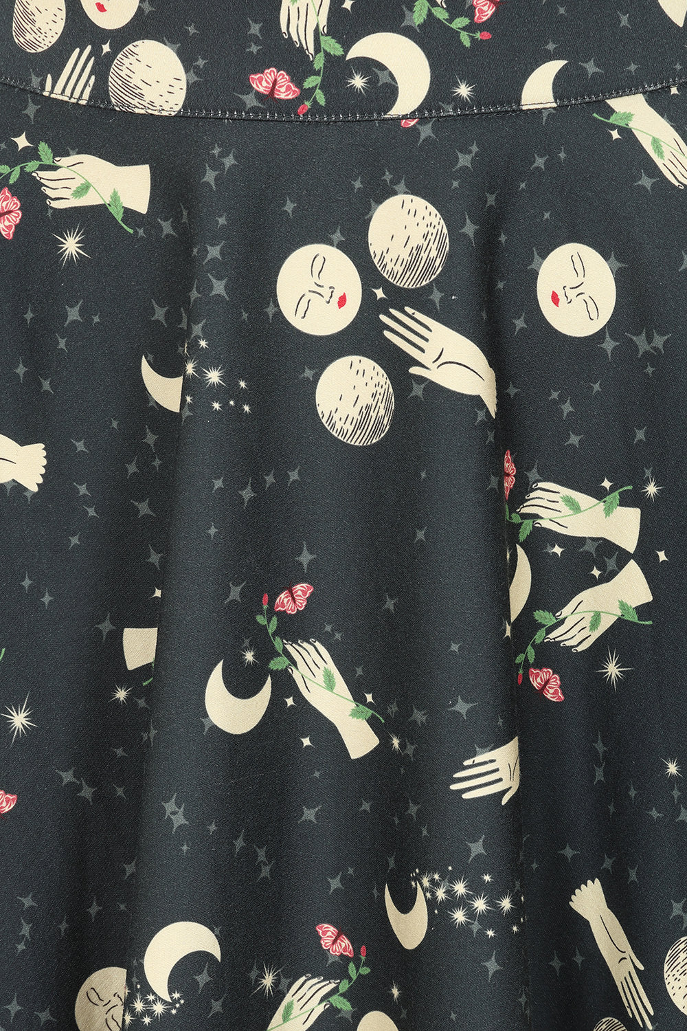 Gonna a ruota anni '50 Cary Moon verde abete