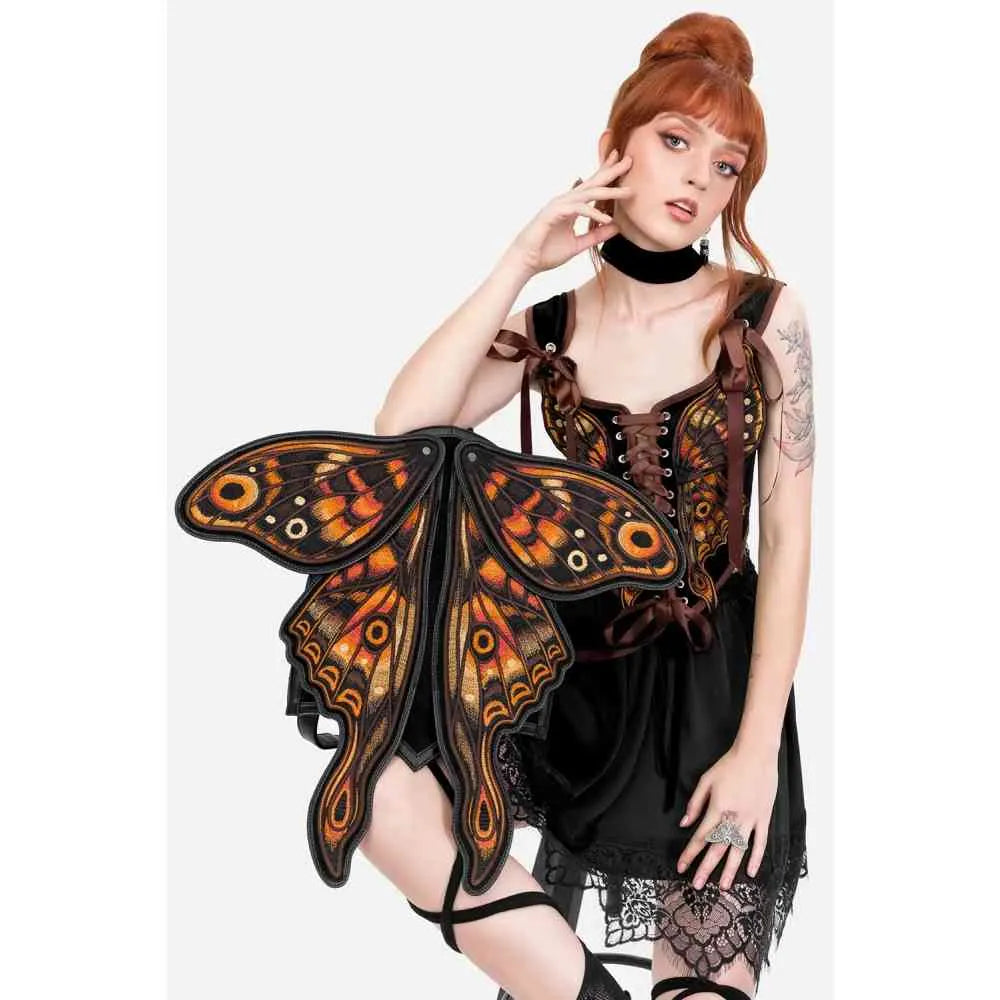 Zaino Ignis Moth– Zaino Falena Realistico con Ali 3D Ricamate e Mobili