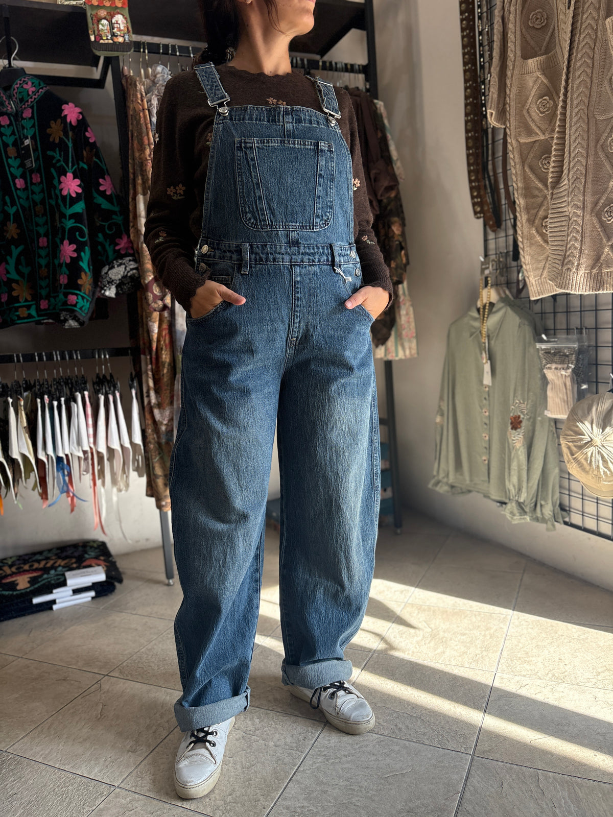 Salopette Balloon in Denim di Cotone