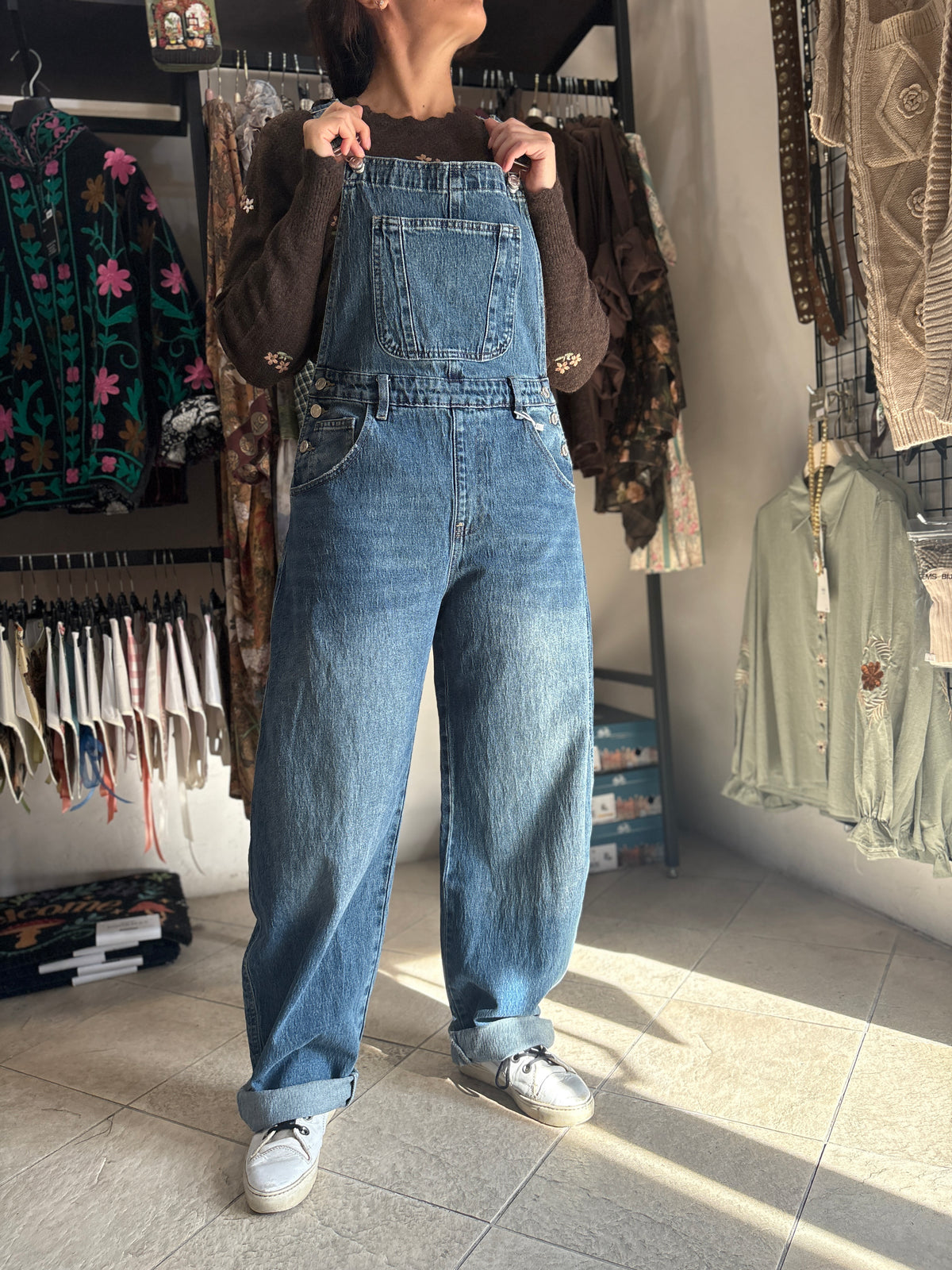 Salopette Balloon in Denim di Cotone