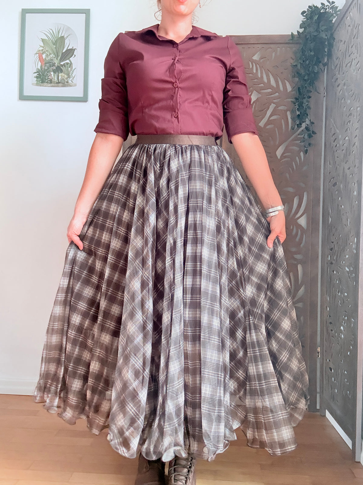 Camicia donna avvitata in misto cotone a maniche lunghe