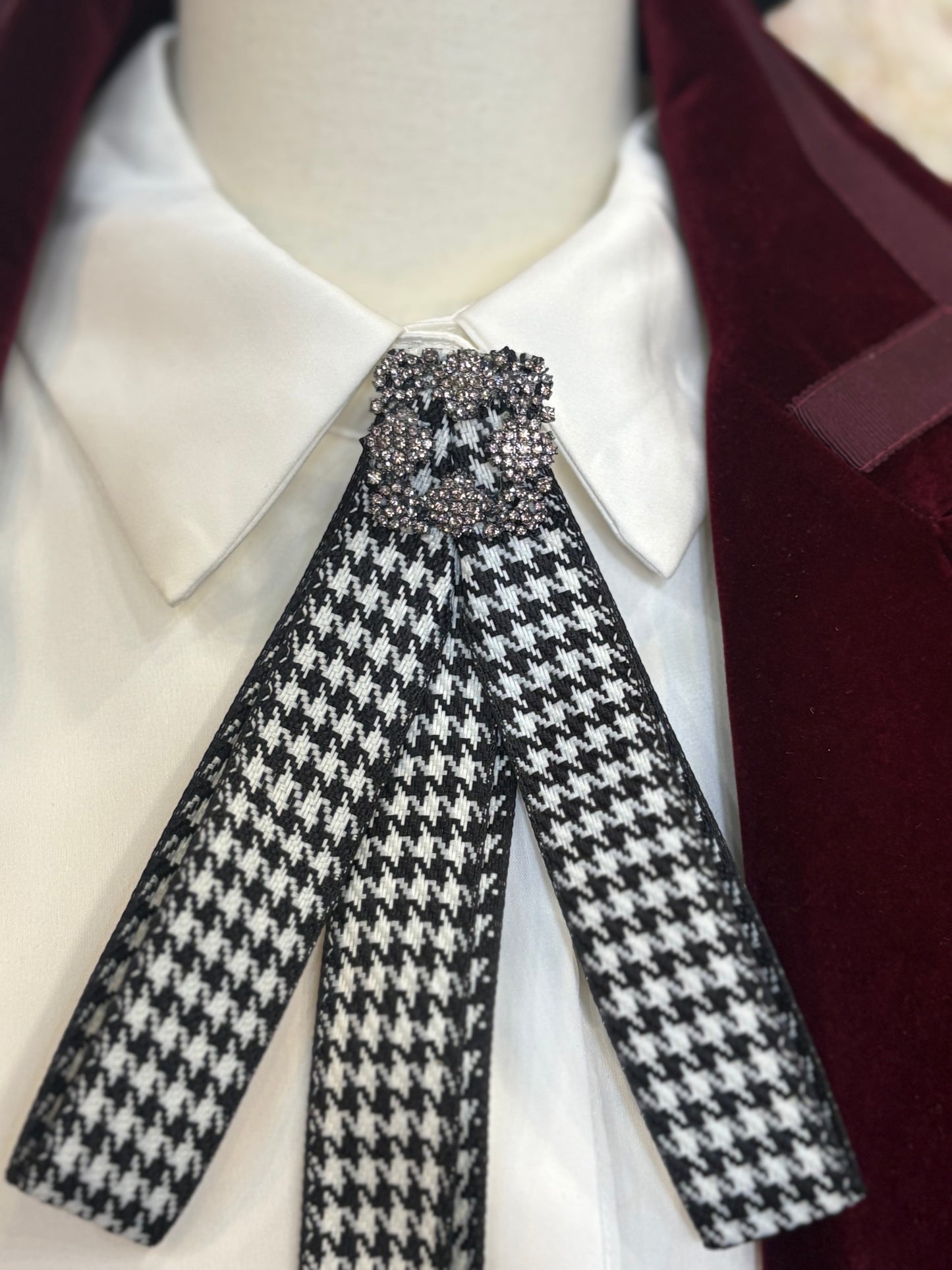 Spilla gioiello retrò in pied de poule