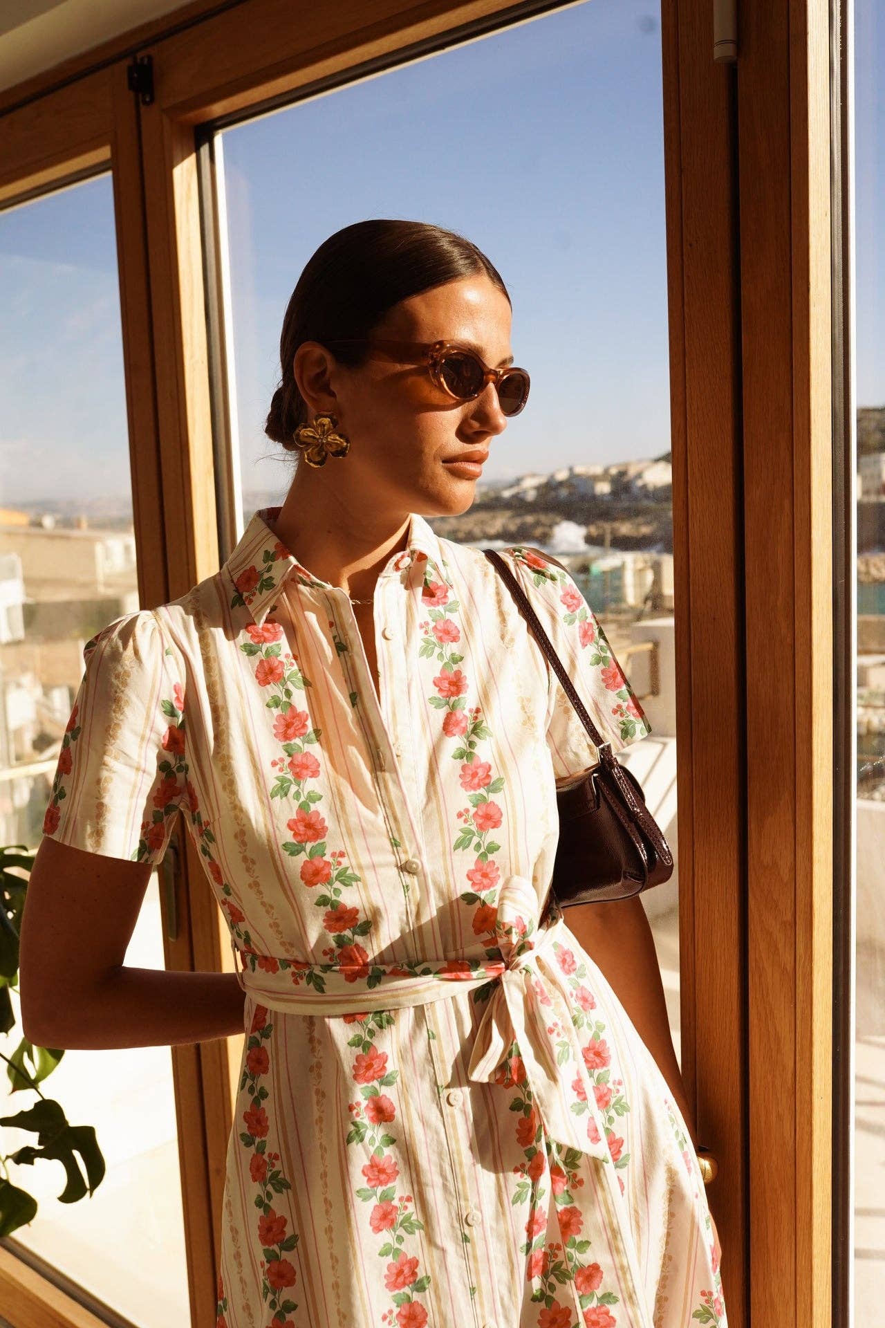 Abito Camicia in Cotone Ondara – Stampa Floreale Romantica