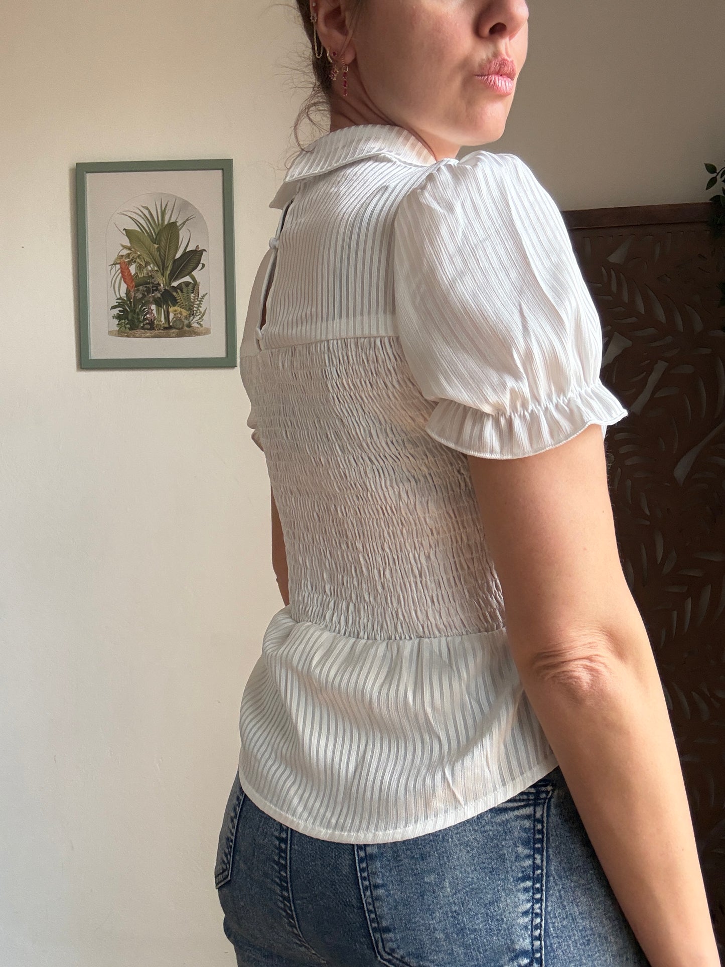 Blusa Corsetto con Stringhe e Maniche a Sbuffo - In 5 Colori